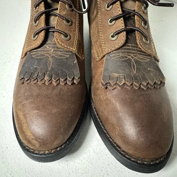 Ariat Lace Up Kiltie Boots Mens 7.5C Womens 9C Leather  display picture 3